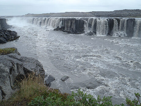 Iceland gigantic waterfall and river