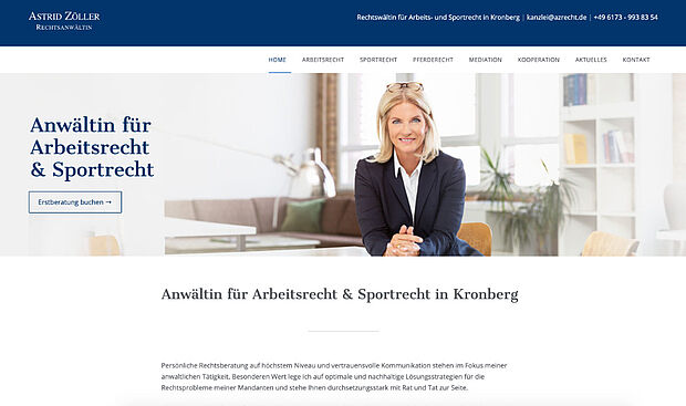 Referenz Webdesign und SEO - Astrid Zöller Rechtsanwältin