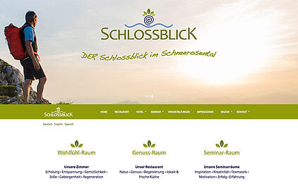 Website "Hotel Schlossblick" Umsetzung mit Typo3