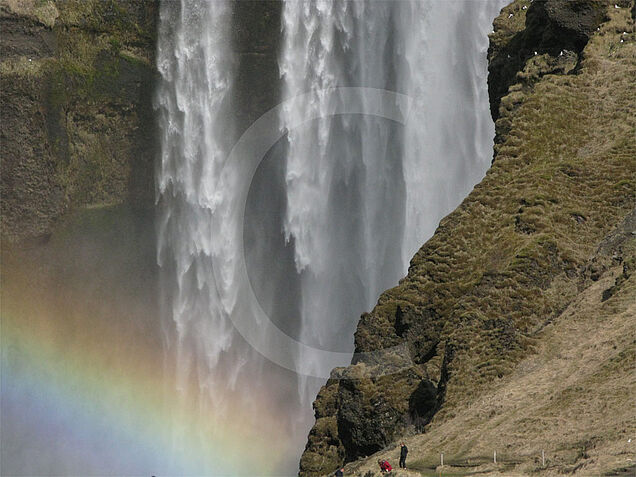 Iceland waterfall with rainbow