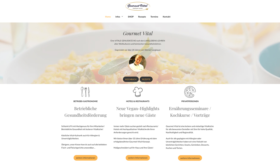 Websitereferenz Gourmet Vital